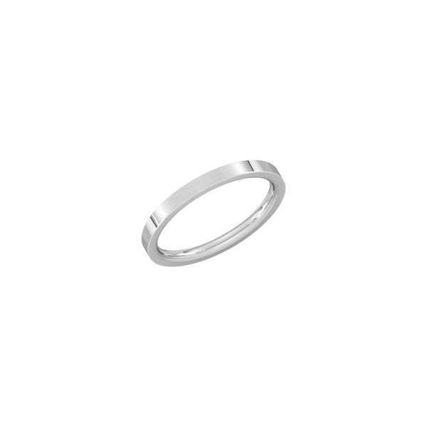 Platinum 2.0mm flat heavy weight court wedding ring