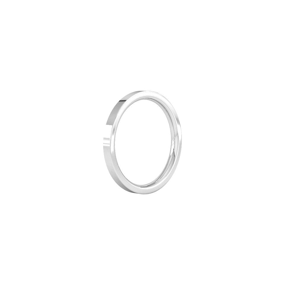 Platinum 2.0mm flat heavy weight court wedding ring