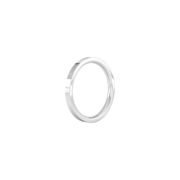 Platinum 2.0mm flat heavy weight court wedding ring