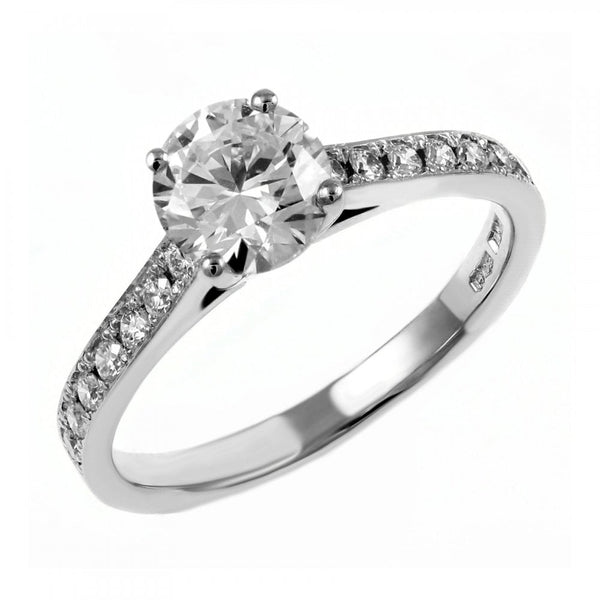 Platinum 1.20ct D VS1 EGL round brilliant cut diamond ring.