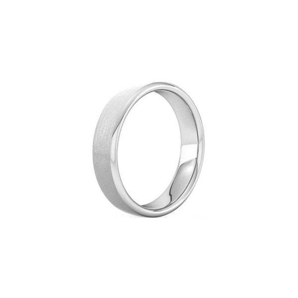 Platinum 5.0mm satin extra heavy weight court wedding ring.