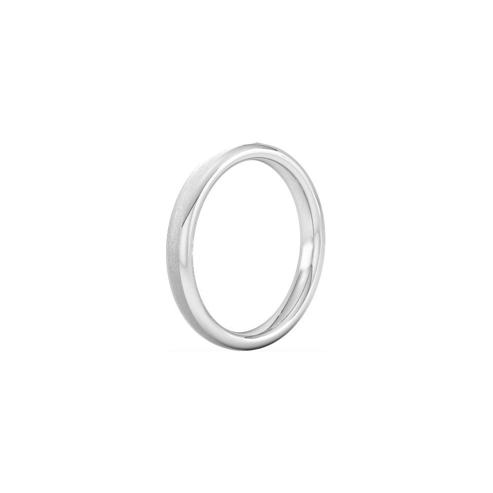 Platinum 3.0mm satin medium weight court wedding ring