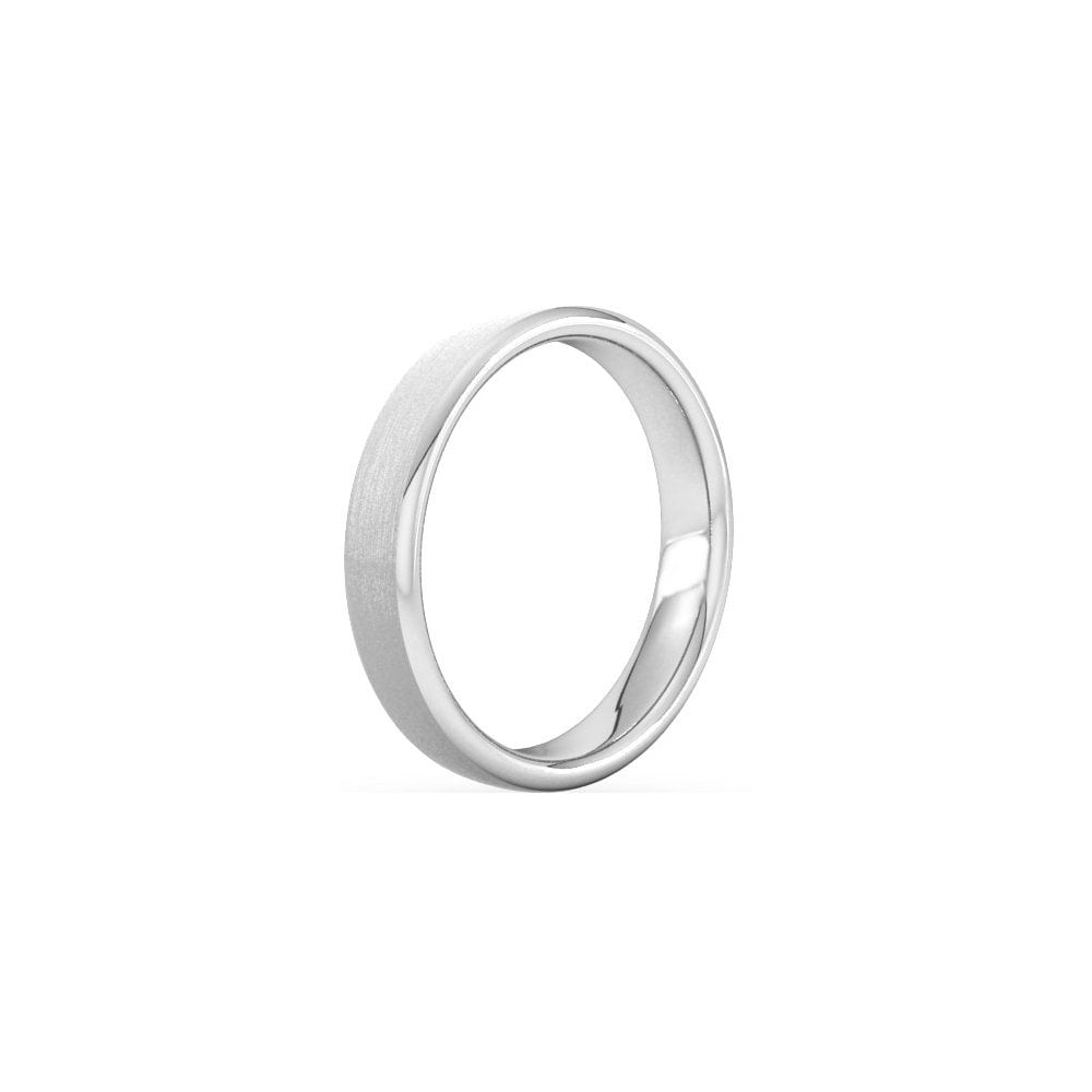 Platinum 4.0mm satin heavy weight court wedding ring