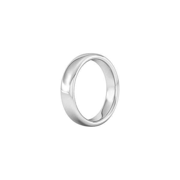 Platinum 5.0mm heavy weight low domed court wedding ring