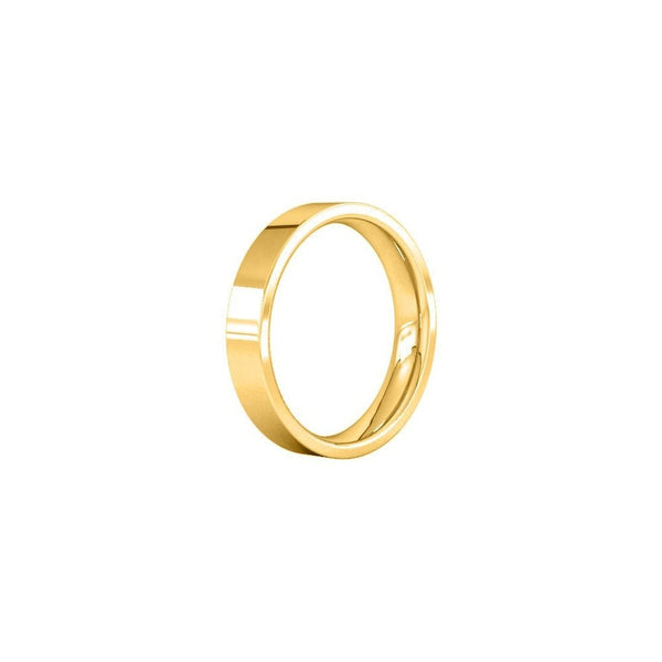 18ct yellow gold 4.0mm flat heavy weight court wedding ring