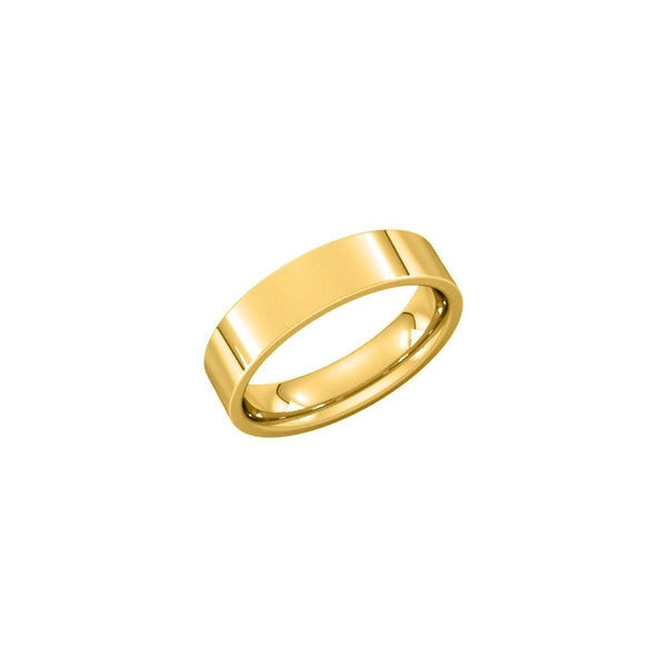 18ct yellow gold 5.0mm flat heavy weight court wedding ring