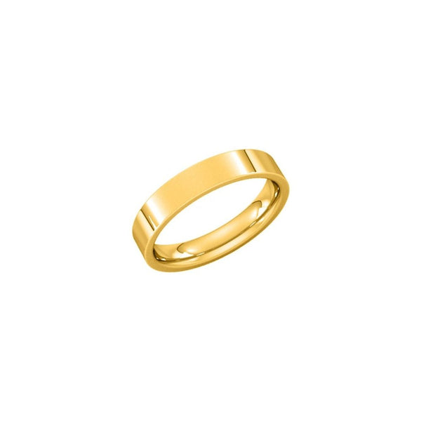18ct yellow gold 4.0mm flat extra heavy weight court ring