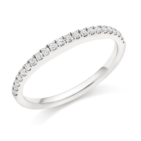 Platinum 0.30ct round brilliant cut diamond half eternity ring