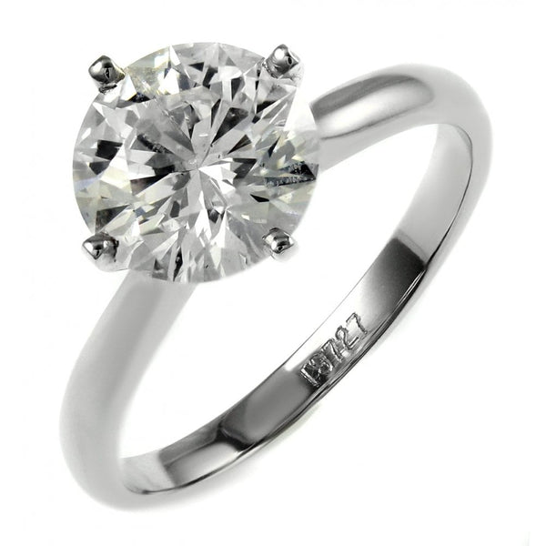 Platinum 2.04ct F VS2 GIA round brilliant cut diamond ring