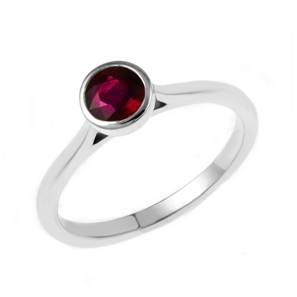 Platinum 0.59ct round ruby ring