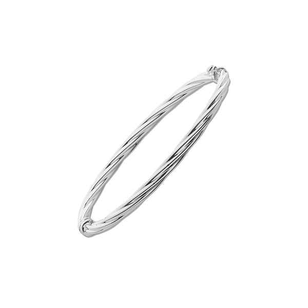 Silver 7.50mm twisted hollow bangle