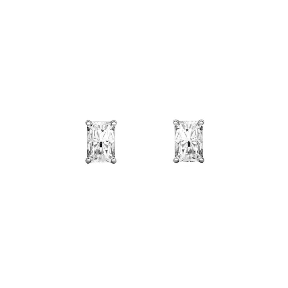 Platinum 0.50ct radiant cut diamond stud earrings