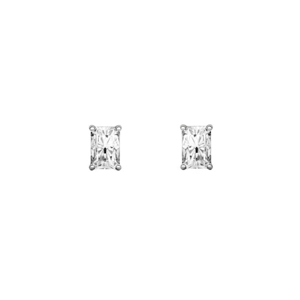 Platinum 0.50ct radiant cut diamond stud earrings