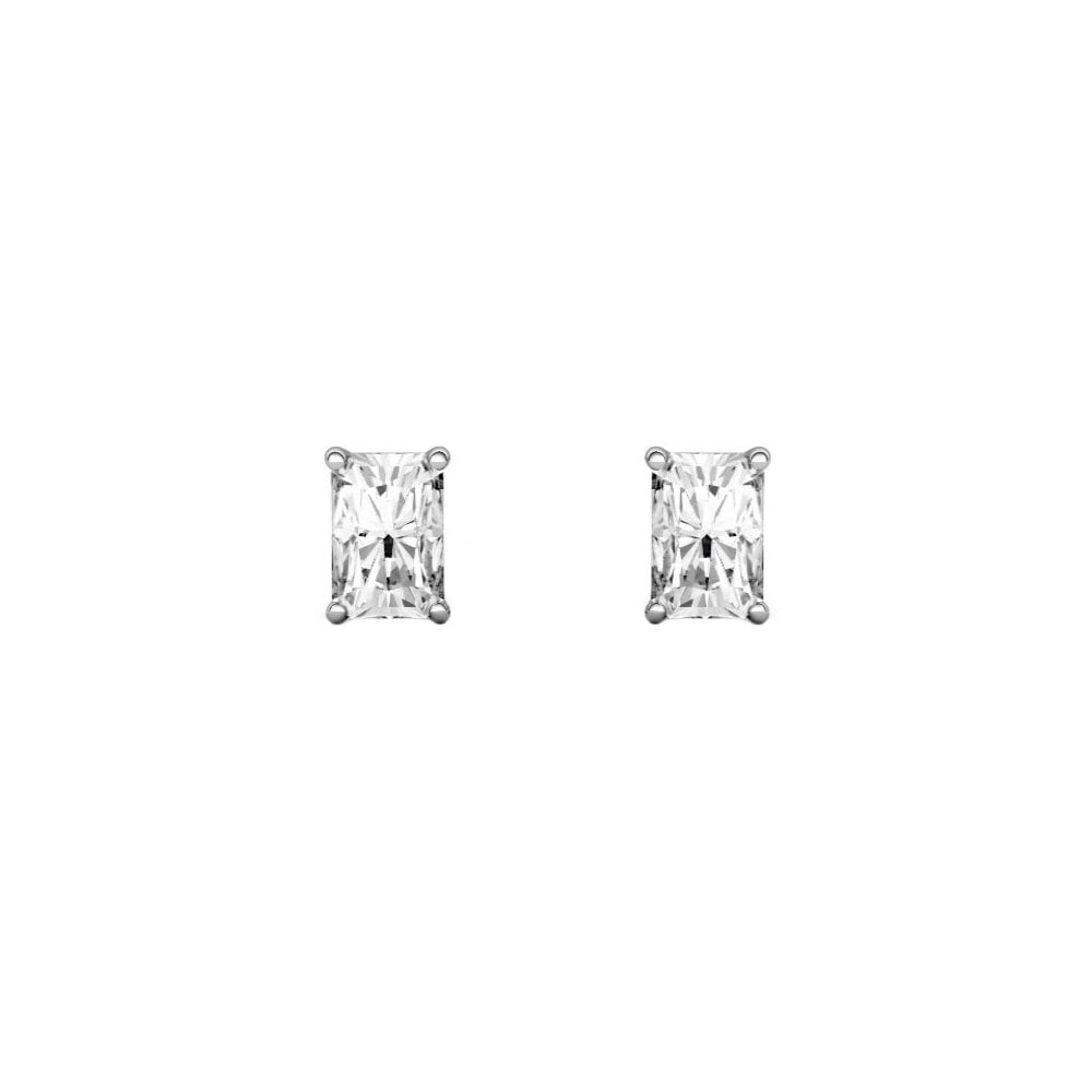 Platinum 0.80ct F VS1 GIA radiant cut diamond stud earrings