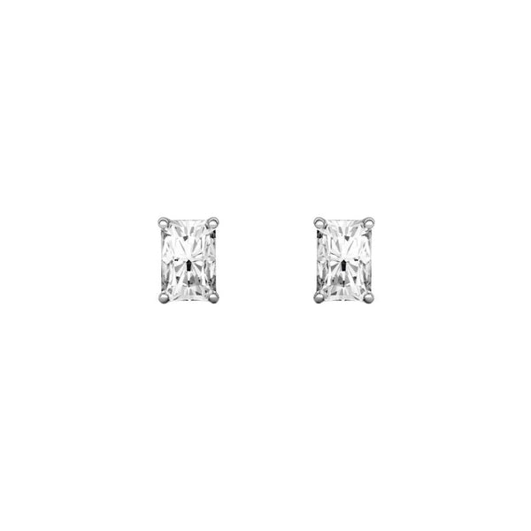 Platinum 0.80ct F VS1 GIA radiant cut diamond stud earrings
