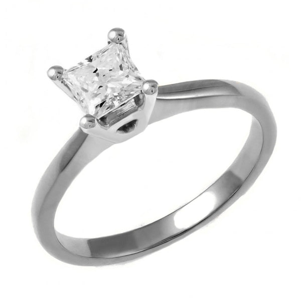 Platinum 0.80ct F VS2 GIA princess cut diamond ring