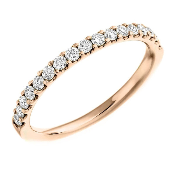 18ct rose gold 0.33ct round brilliant diamond half eternity ring