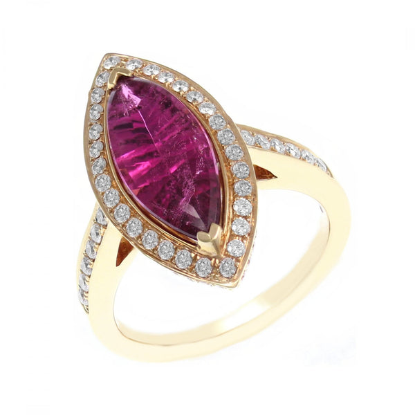 18ct rose gold 2.80ct pink tourmaline & 0.69ct diamond ring