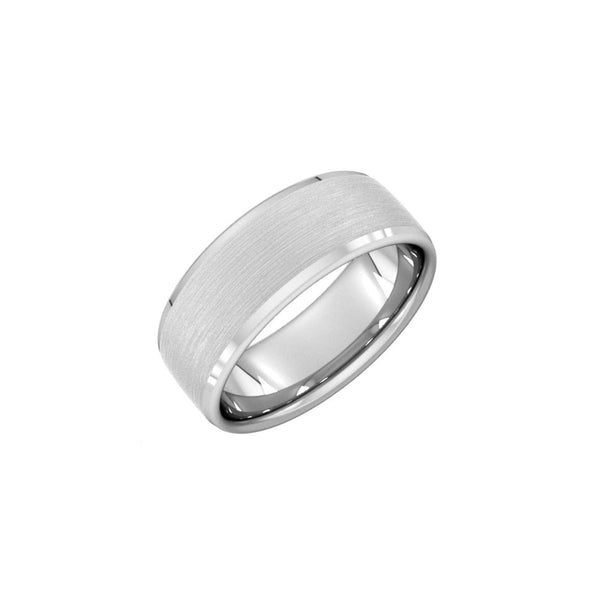 Platinum 8mm flat heavy flat court wedding ring