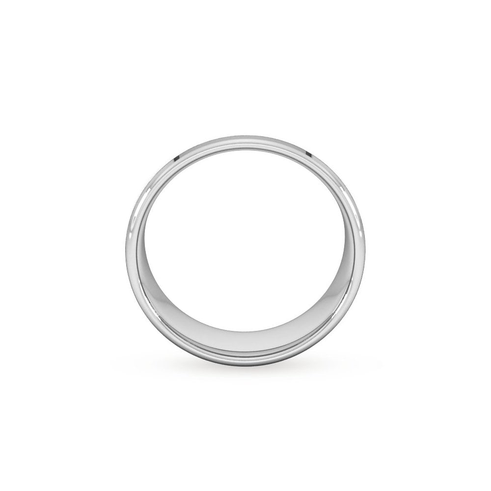 Platinum 8mm flat heavy flat court wedding ring