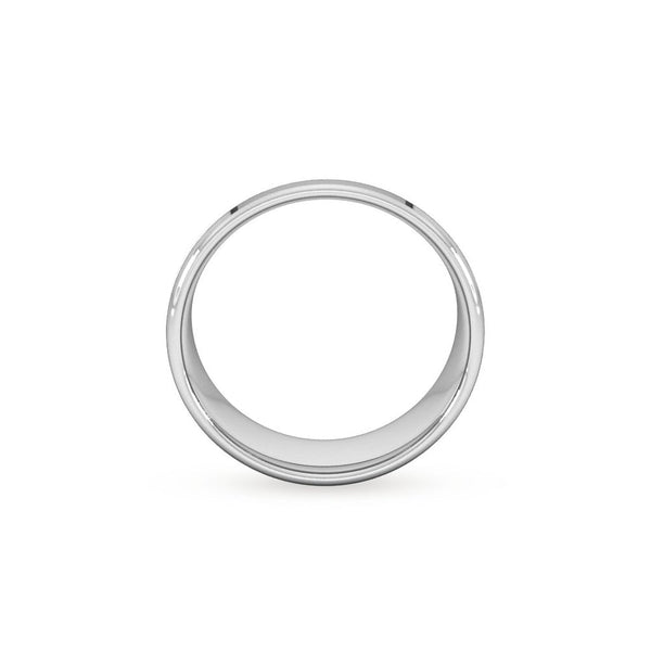 Platinum 8mm flat heavy flat court wedding ring
