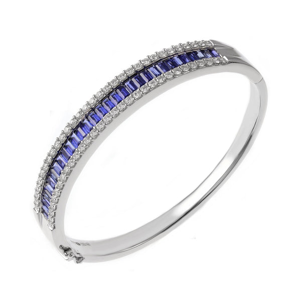 18ct white gold 4.22ct sapphire & 1.79ct diamond bangle