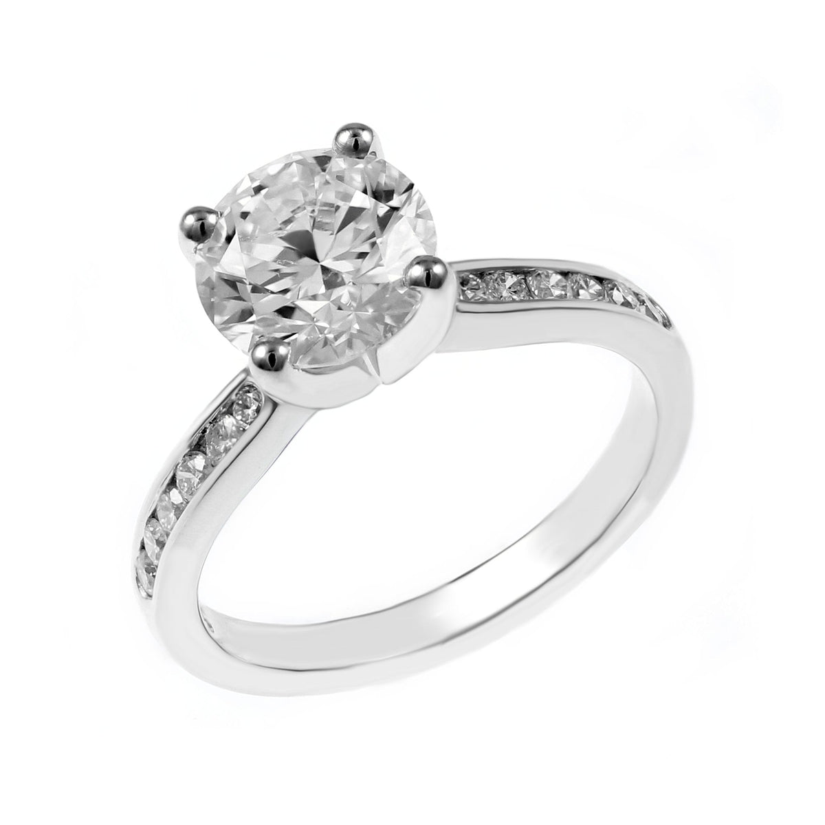 Platinum 2.01ct F SI2 GIA round brilliant cut diamond ring