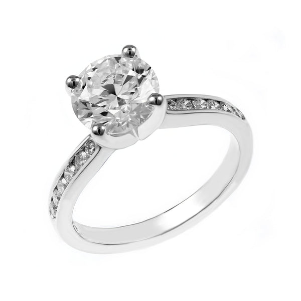 Platinum 2.01ct F SI2 GIA round brilliant cut diamond ring