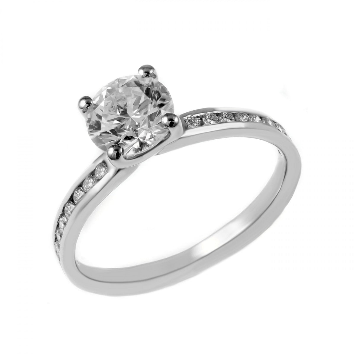 Platinum 1.01ct F VS2 EGL round brilliant cut diamond ring