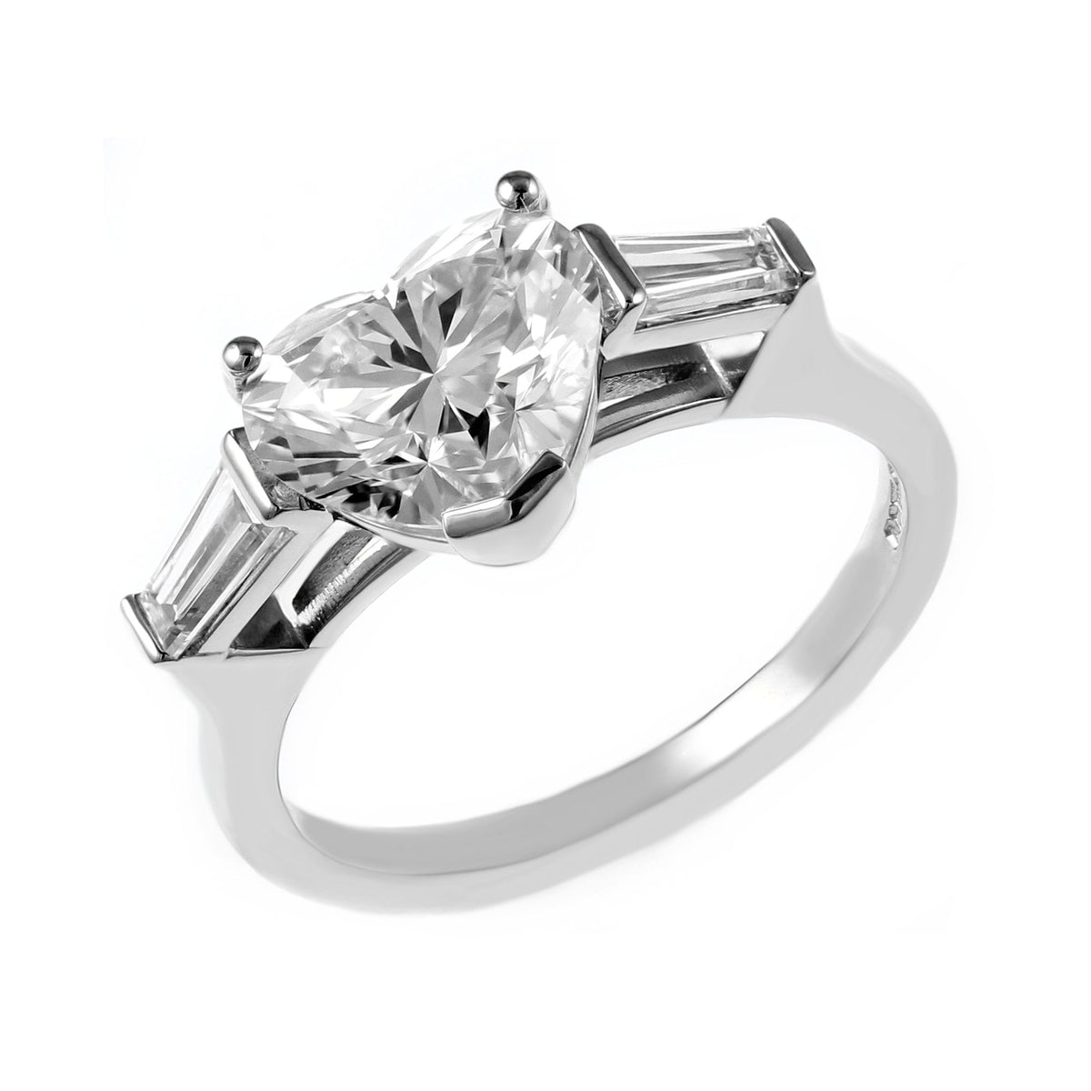 Platinum 2.02ct E VS2 GIA heart cut diamond ring