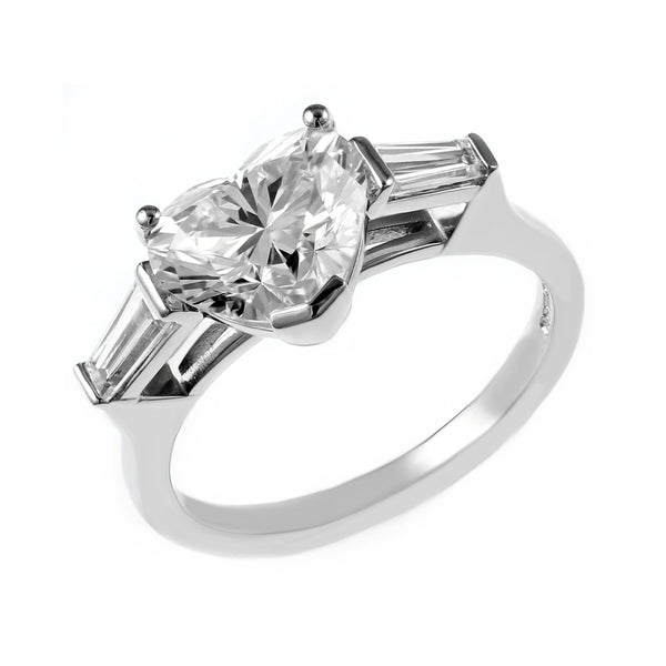 Platinum 2.02ct E VS2 GIA heart cut diamond ring