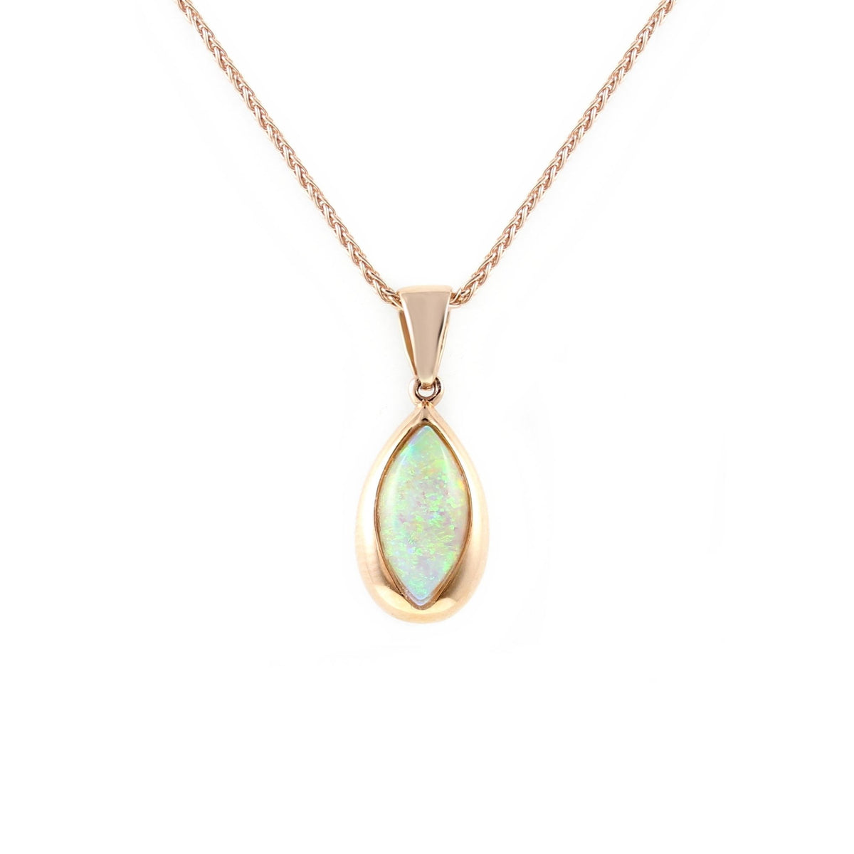 14ct rose gold 0.92ct natural opal pendant