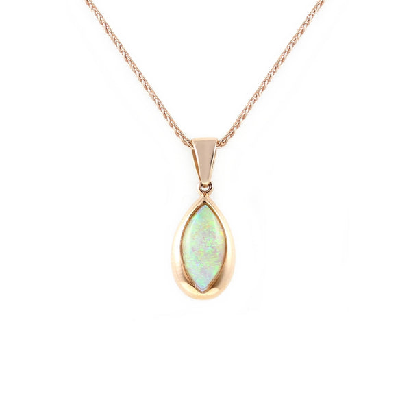 14ct rose gold 0.92ct natural opal pendant