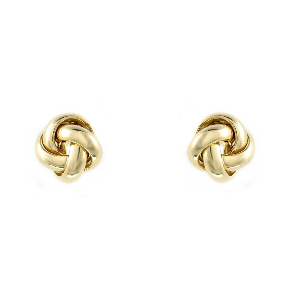 18ct yellow gold 8mm knot stud earrings