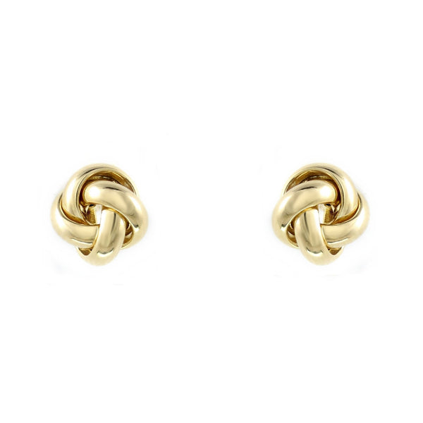 18ct yellow gold 8mm knot stud earrings