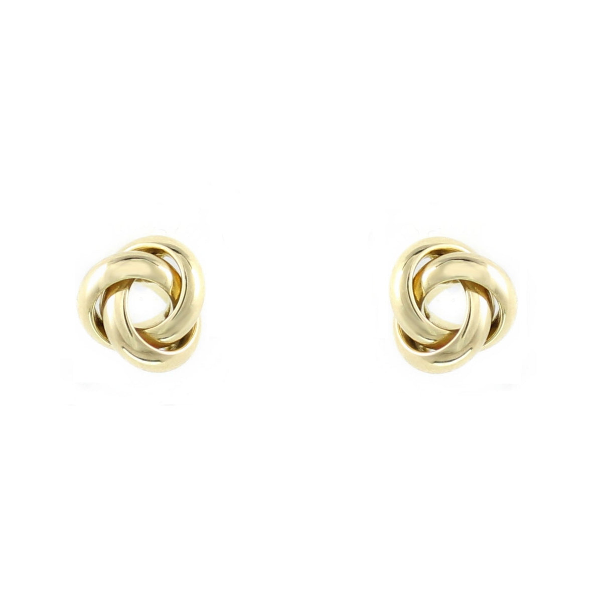 18ct yellow gold 7mm knot stud earrings