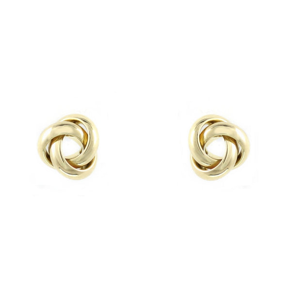 18ct yellow gold 7mm knot stud earrings