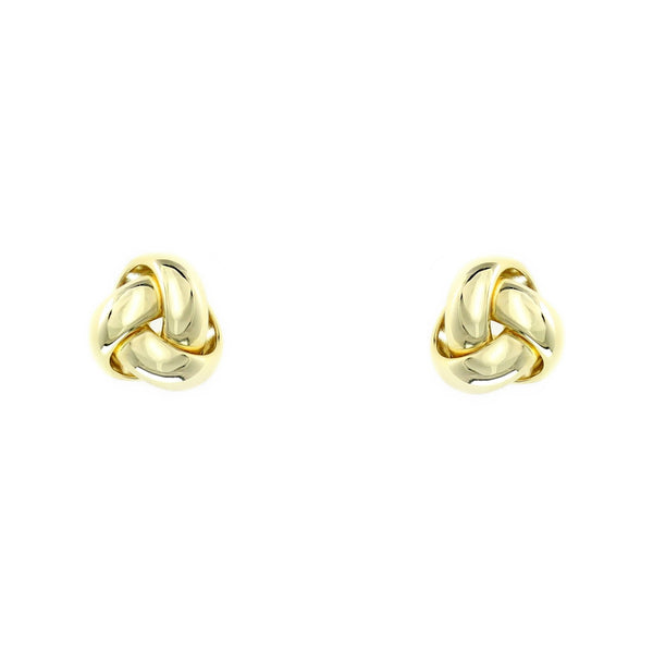 18ct yellow gold 9mm knot stud earrings