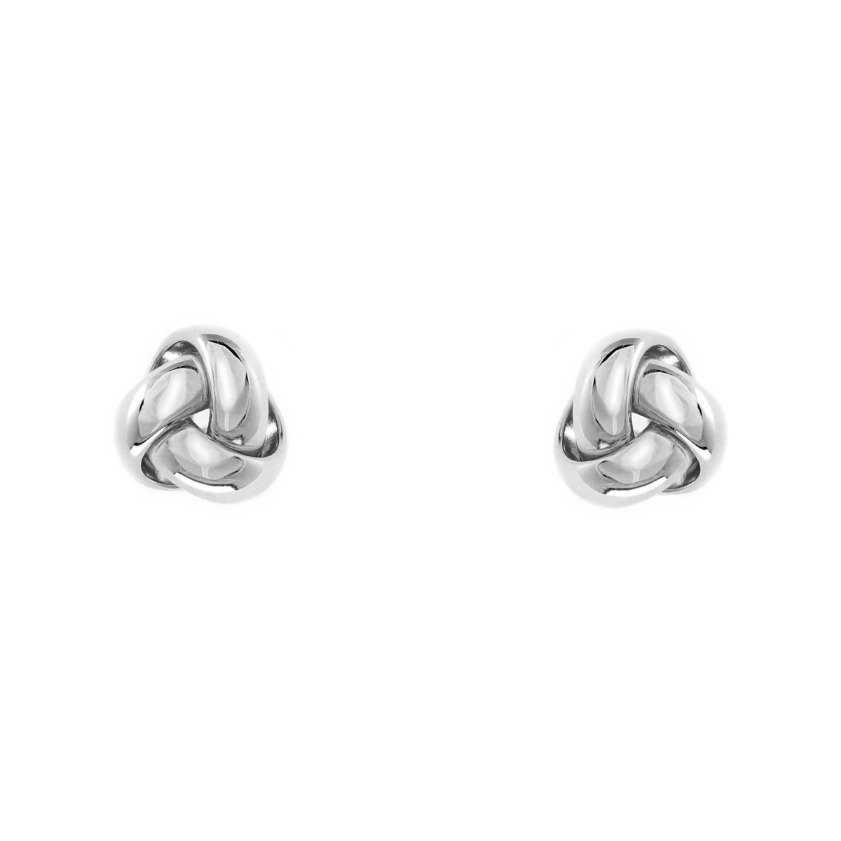 18ct white gold 9mm knot stud earrings