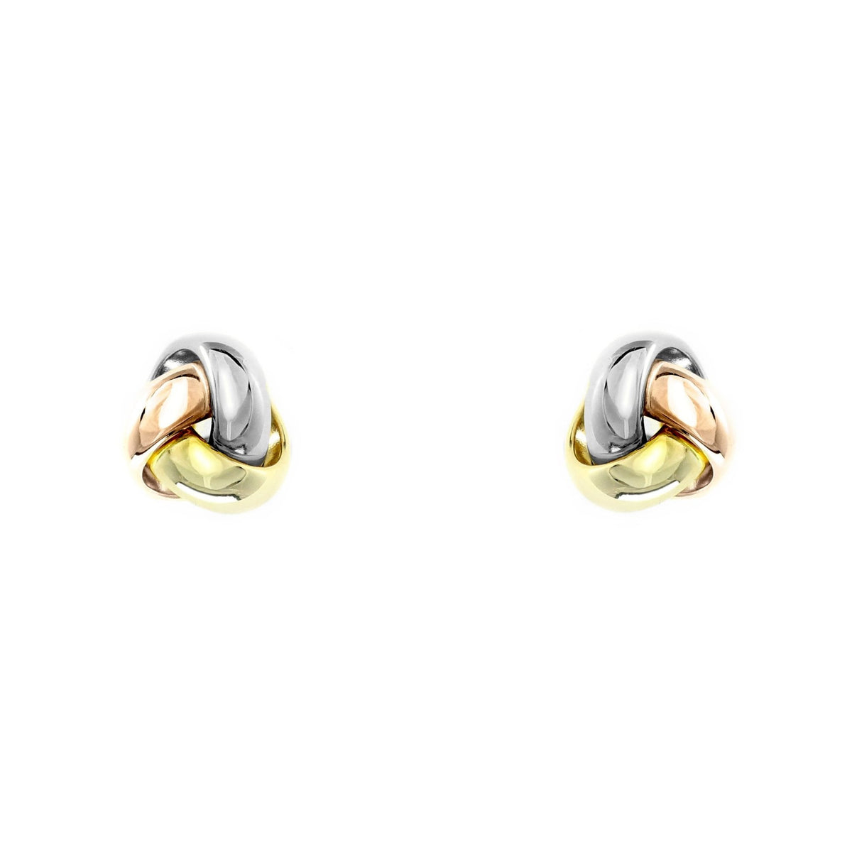 18ct multi gold 9mm knot stud earrings