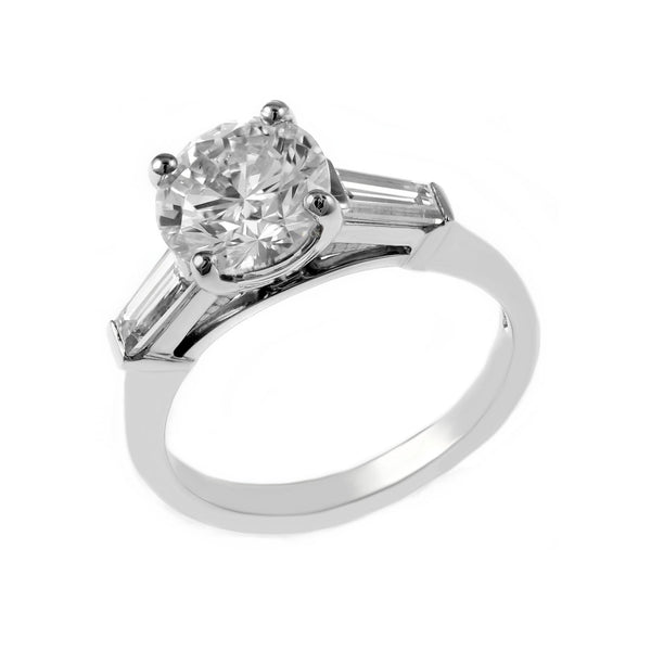 Platinum 2.00ct F SI2 GIA round brilliant cut diamond ring