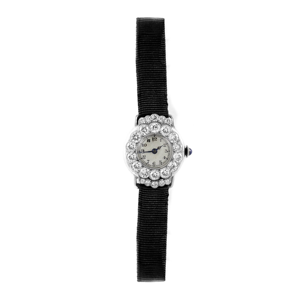 Preowned platinum 4.00ct approx circular diamond watch