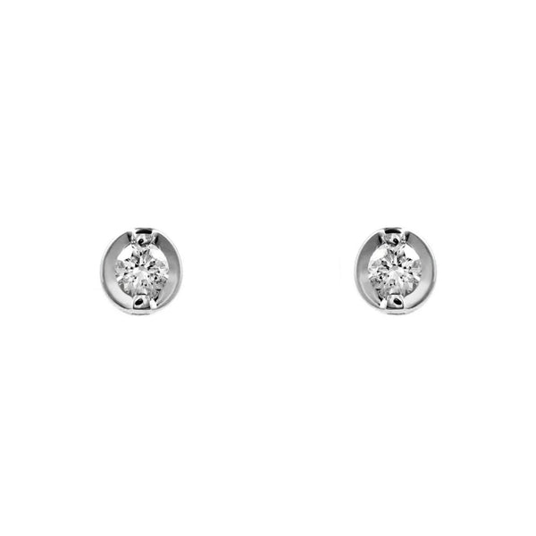 18ct white gold 0.25ct round brilliant cut diamond stud earrings