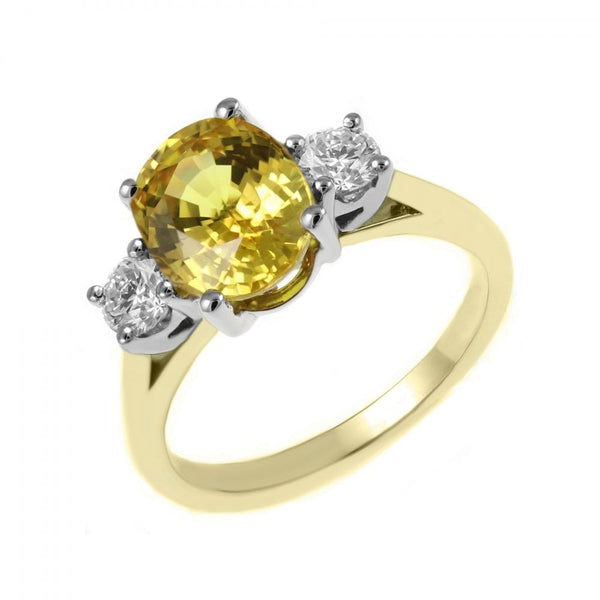 18ct yellow gold 2.31ct yellow sapphire & 0.40ct diamond ring