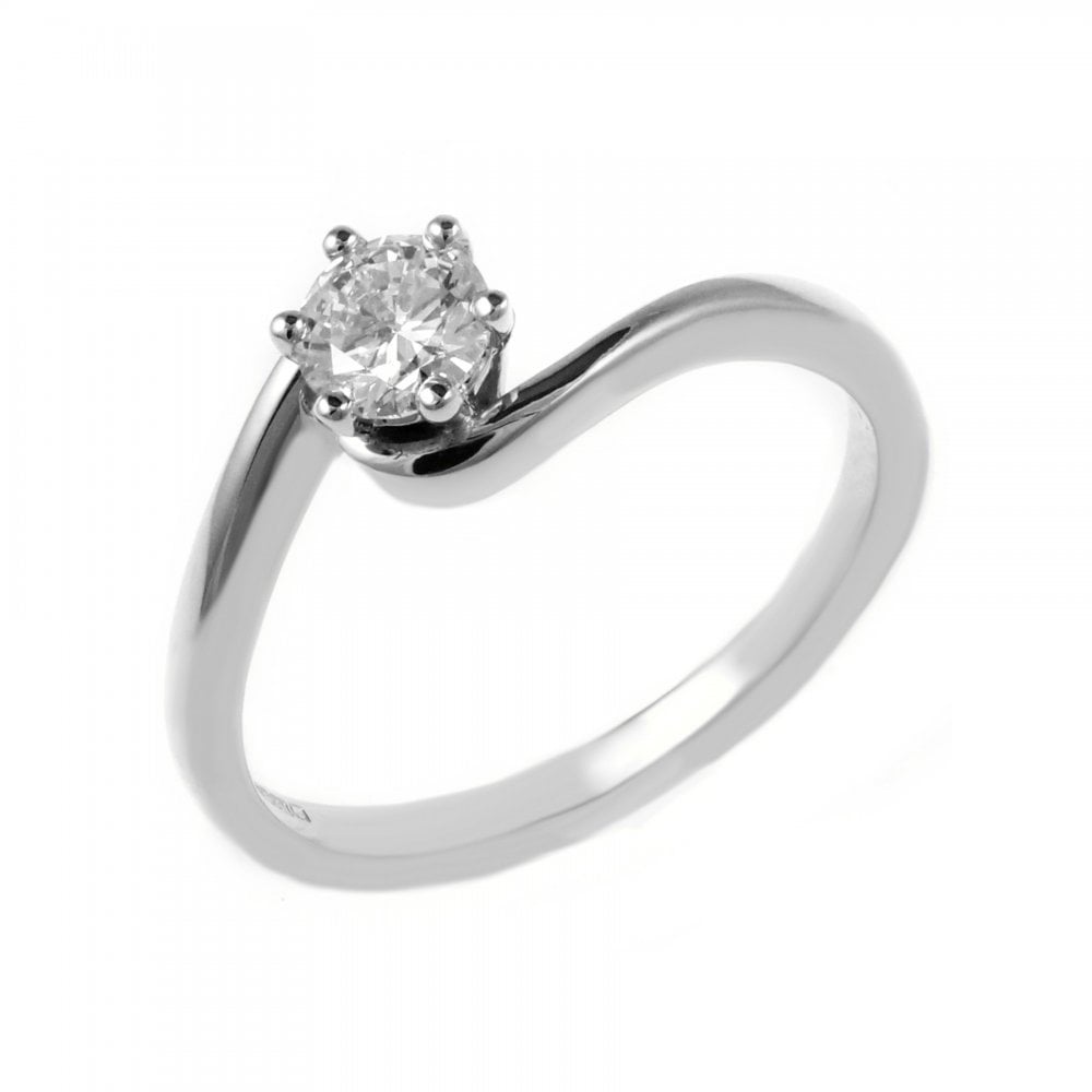 Platinum 0.35ct D VS2 GIA round brilliant cut diamond ring