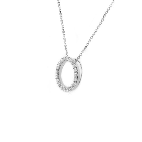 Platinum 0.71ct open circular diamond pendant