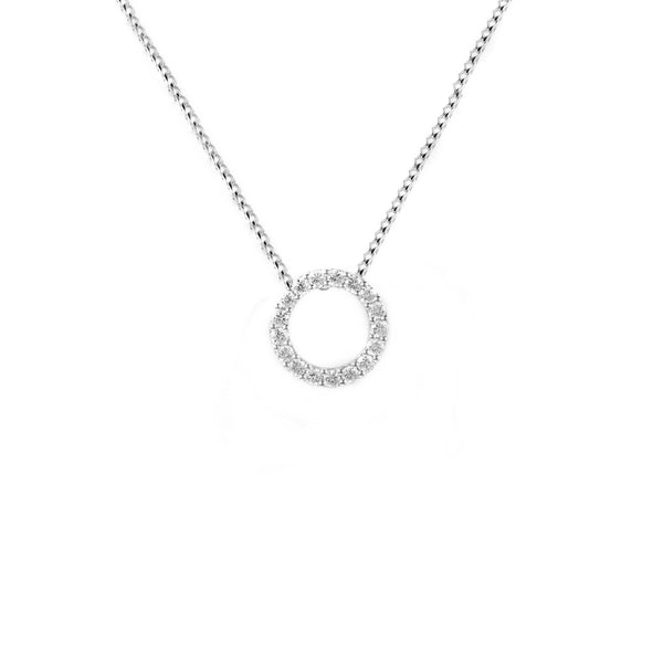 Platinum 0.51ct open circular diamond pendant