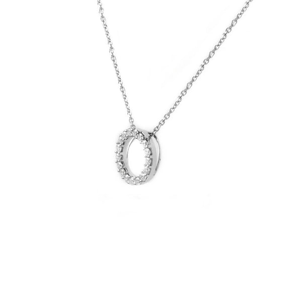 Platinum 0.51ct open circular diamond pendant