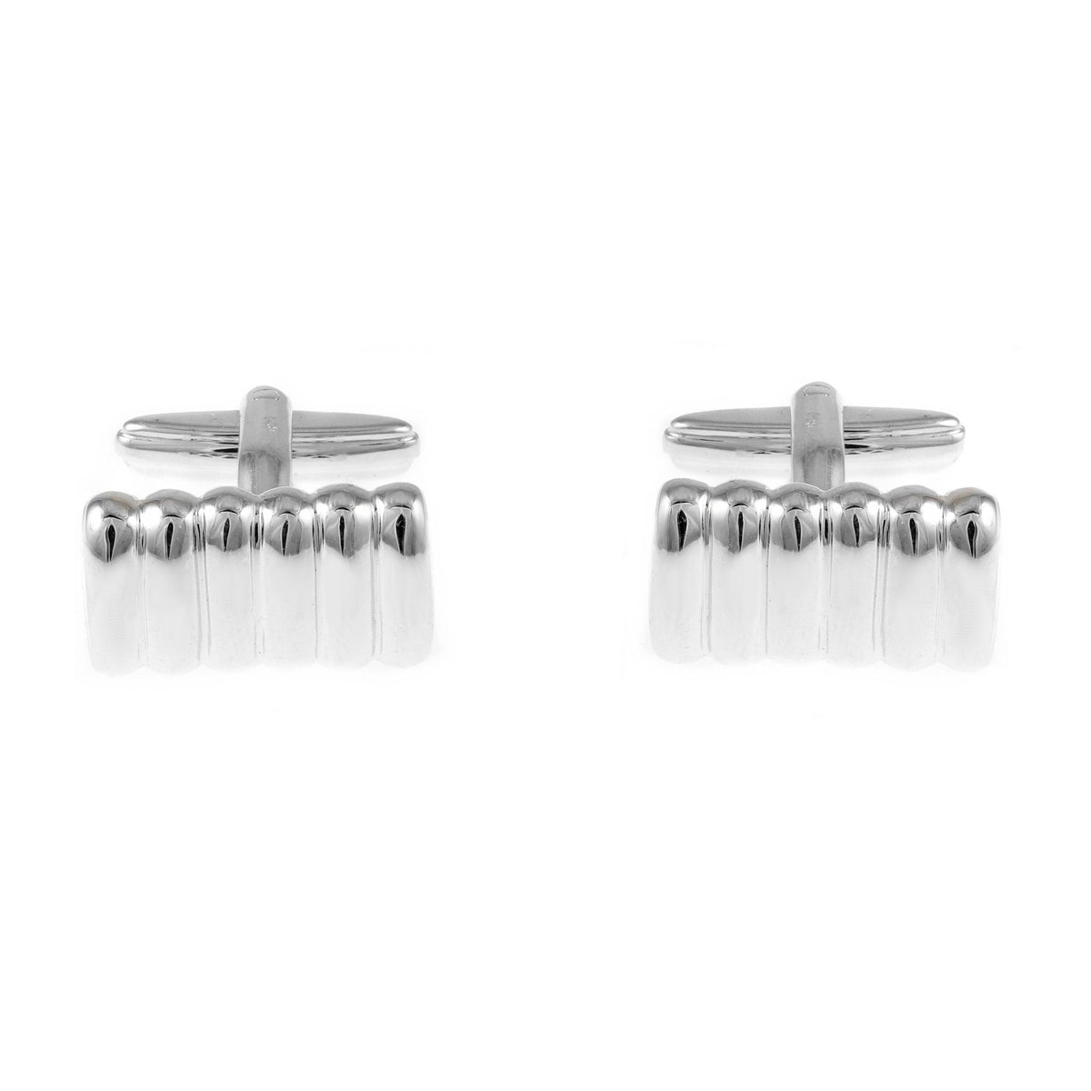 Silver 19x11mm spring cufflinks