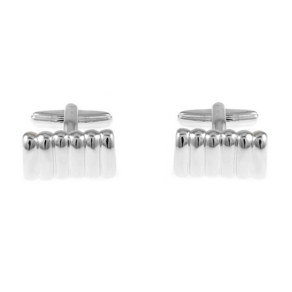 Silver 19x11mm spring cufflinks